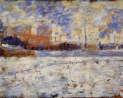 乔治修拉 - Snow Effect, Winter in the Suburbs